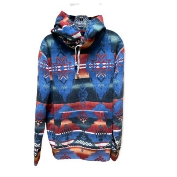 Polo Ralph Lauren Serape Aztec Beacon Hoodie Size M NWT Southwestern Fleece - Picture 2 of 6